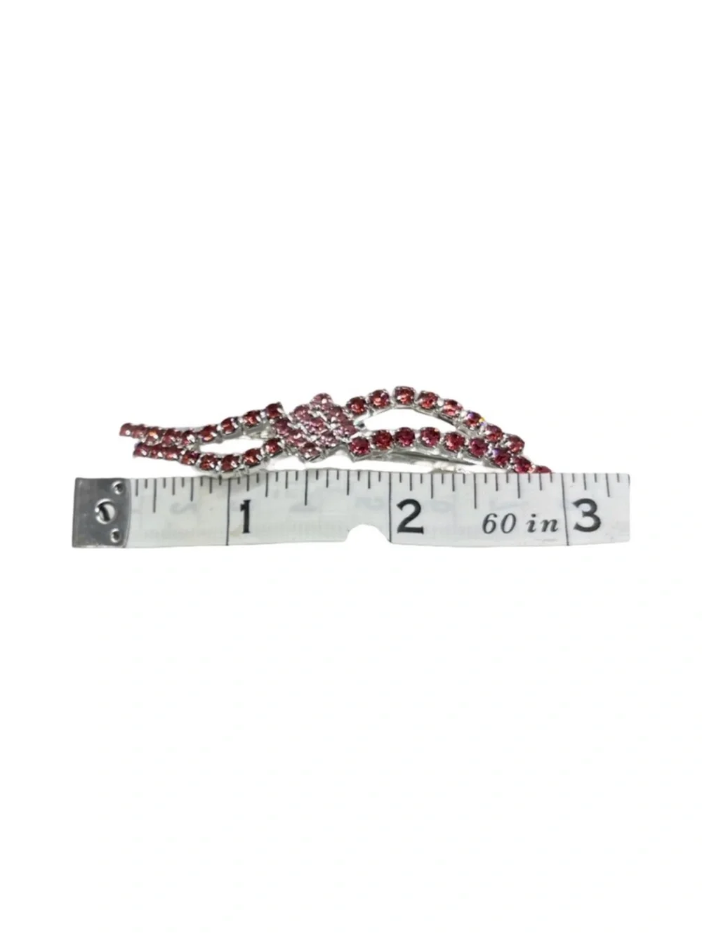Elegant Pink  Rhinestone  Crystal Hair Clip 3.0”FINAL PRICE DROP